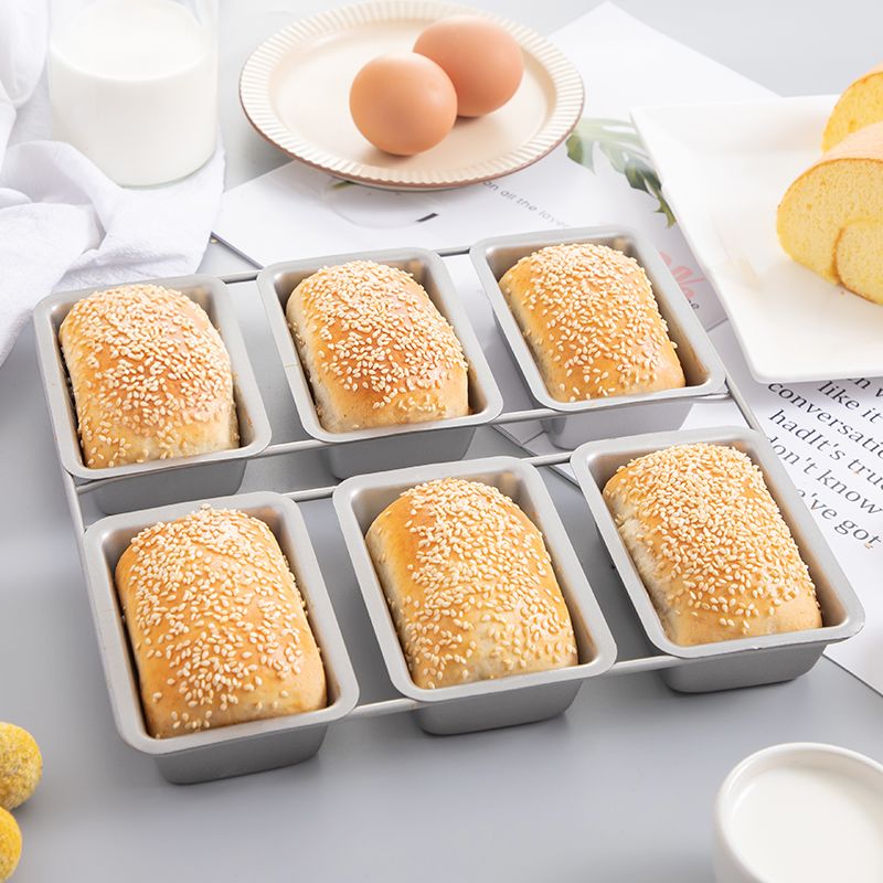 6 cavity non stick carbon steel loaf pan